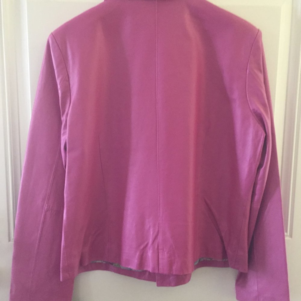Bernardo Genuine Soft Leather Jacket/Petunia Pink/Snap Closure/Size L/NWT!!! - Picture 2 of 6